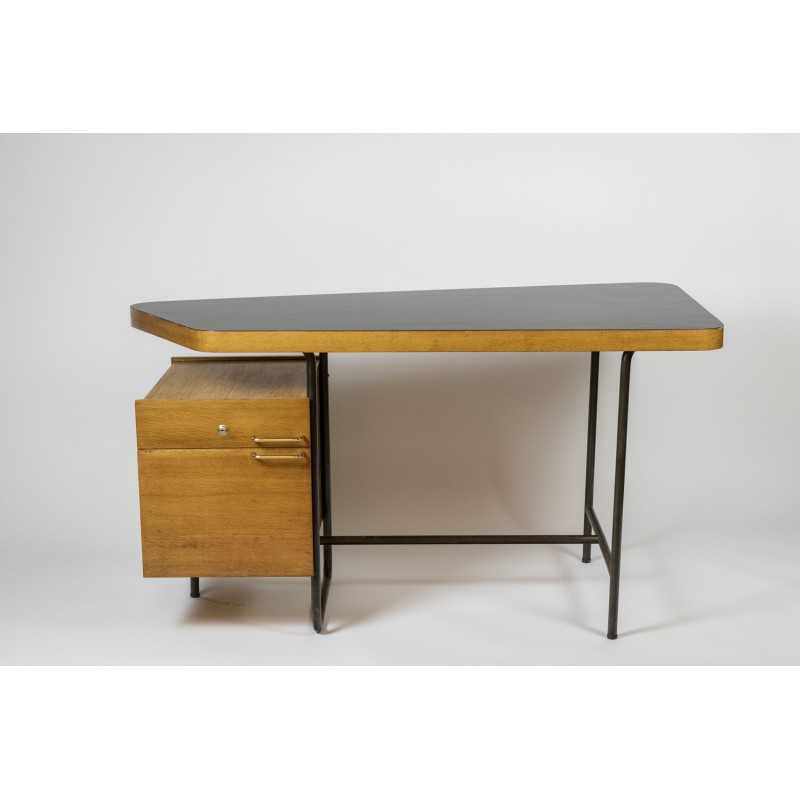 Vintage-Schreibtisch aus Eiche und Metall von Georges Frydman, 1950