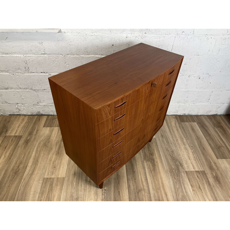 Scandinavian vintage teak chest of drawers with curved front, 1960