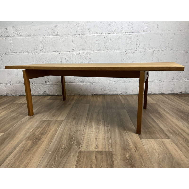 Scandinavian vintage oakwood coffee table model At-15 by Hans J. Wegner for Andreas Tuck, 1960