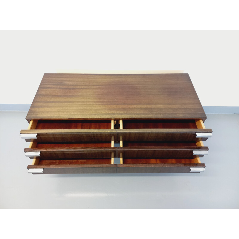 Vintage wood and chrome sideboard, 1960-1970