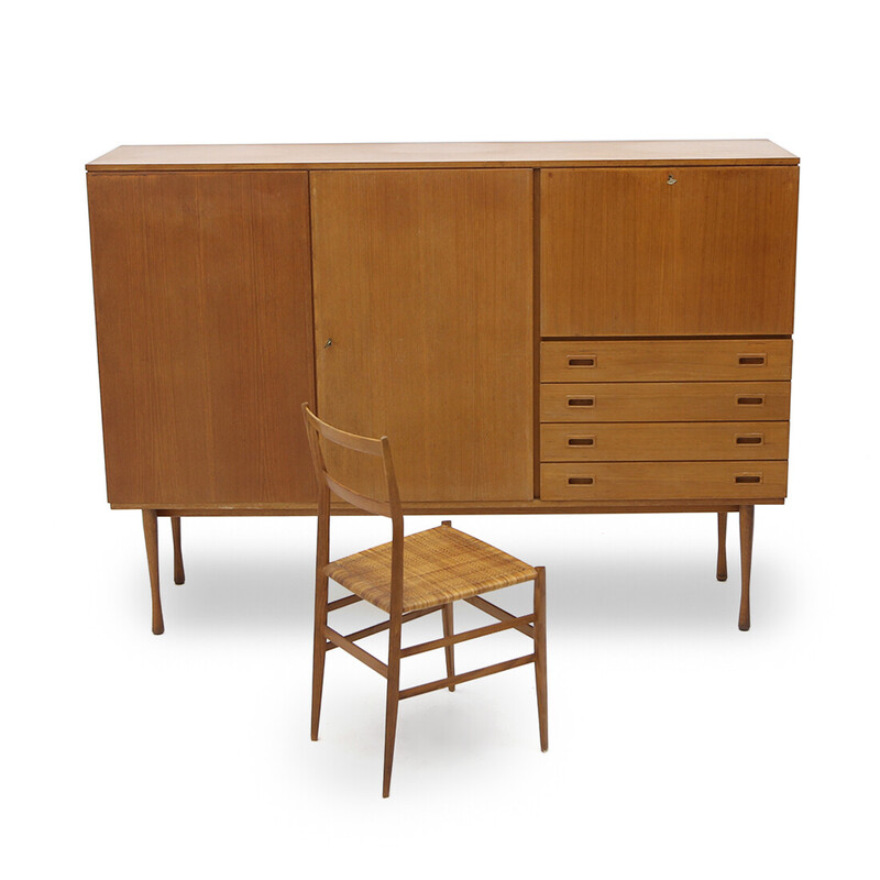 Buffet vintage en bois avec tiroirs, 1950