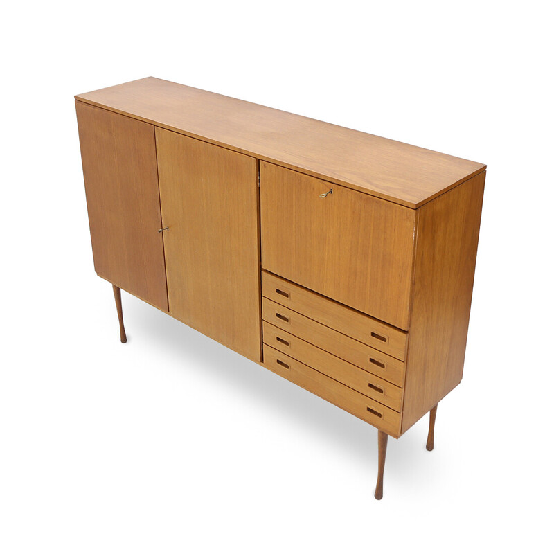 Buffet vintage en bois avec tiroirs, 1950