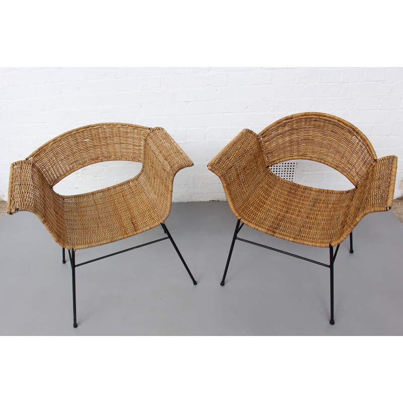 Pair of Rattan Chairs - 1960s