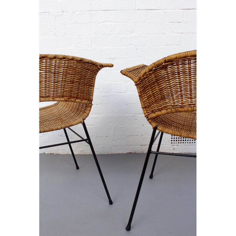 Pair of Rattan Chairs - 1960s
