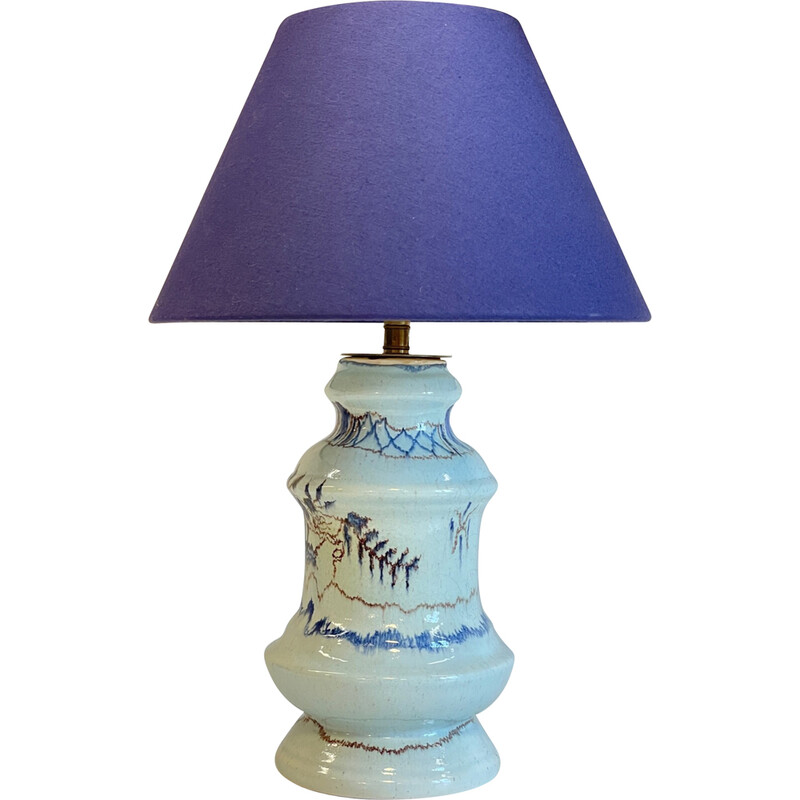 Lampada vintage in ceramica blu