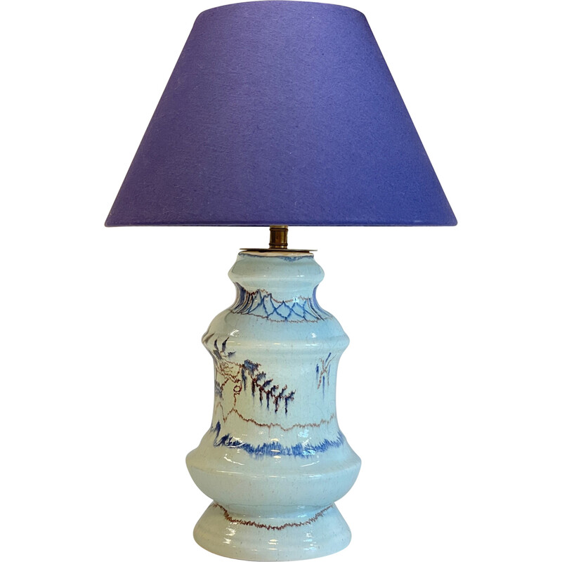 Vintage blue ceramic lamp