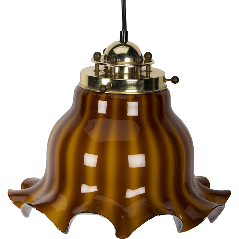 Vintage 2-tone brown pendant lamp by Peil and Putzler