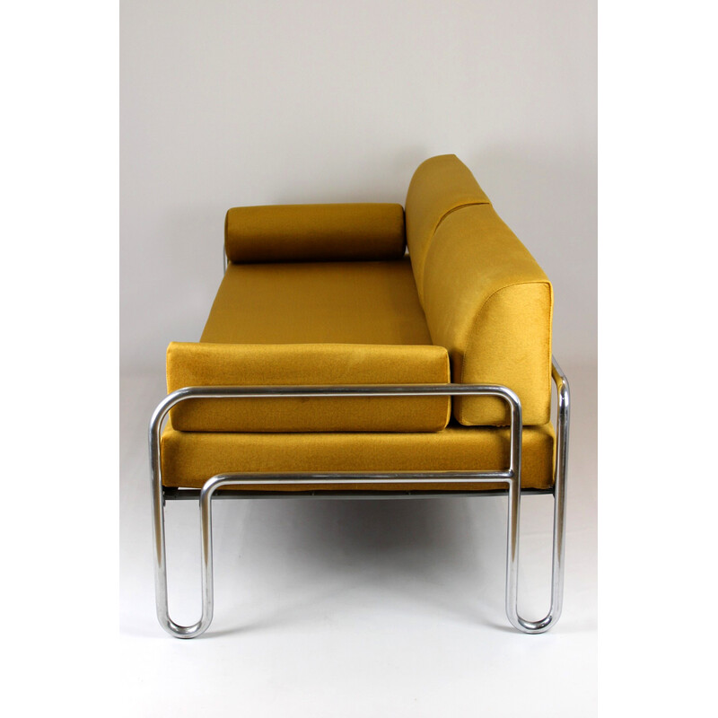 Vintage Bauhaus tubular chrome steel sofa by Mucke Melder, 1930s