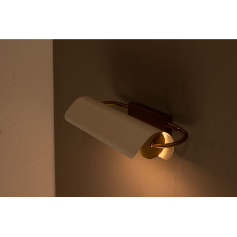 Vintage brass and metal wall lamp by Bertil Brisborg for Nordiska Kompaniet