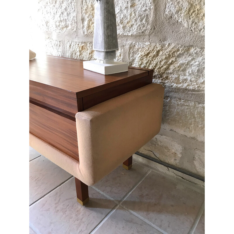 Vintage teak and fabric dressing table, 1970