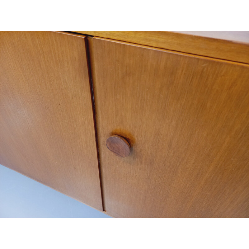 Vintage teak and black metal sideboard, 1960