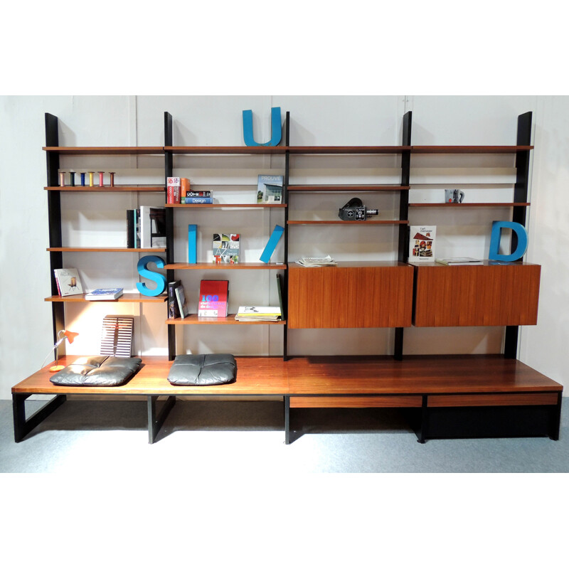 Modular bookcase in Rosewood, Dieter WAECKERLIN - 1960s