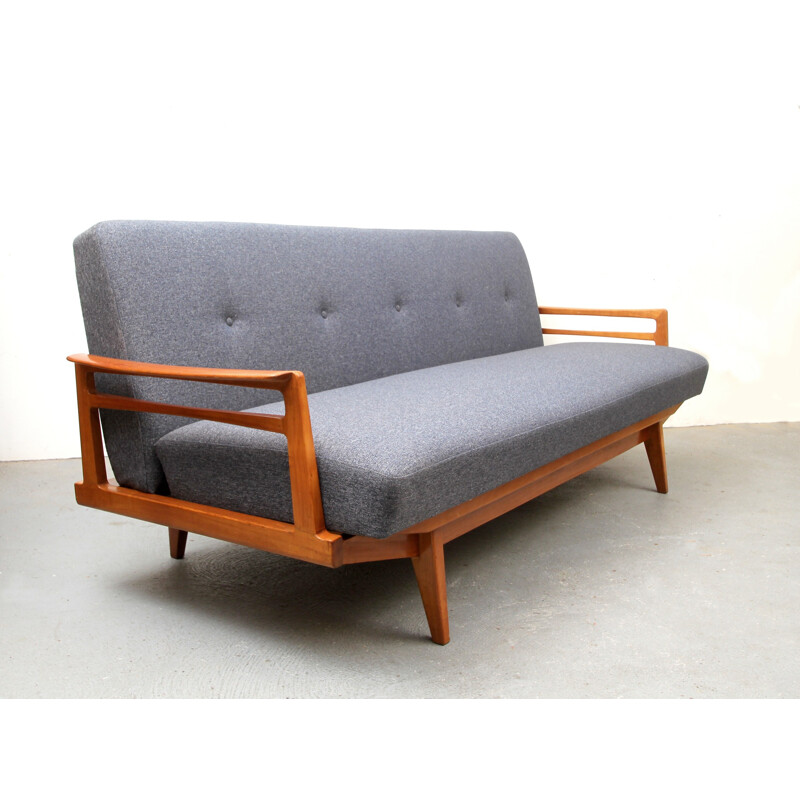 Grey daybed in cherrywood - 1950s