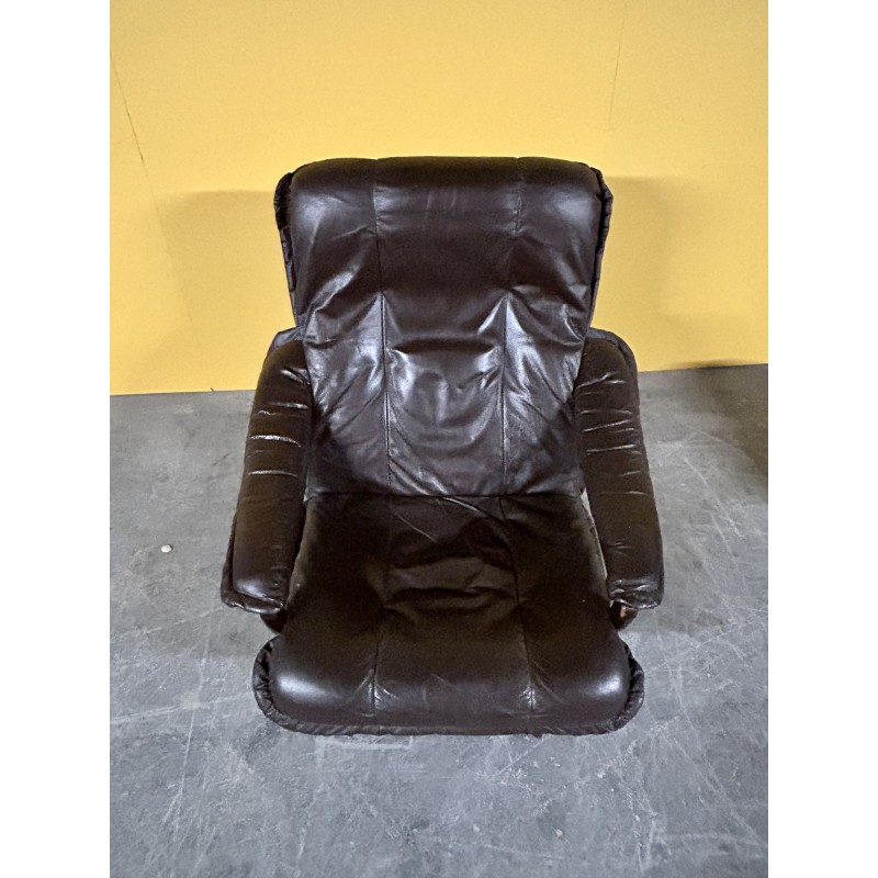 Fauteuil pivotant danois vintage avec repose-pieds, 1970