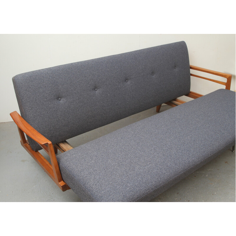 Grey daybed in cherrywood - 1950s