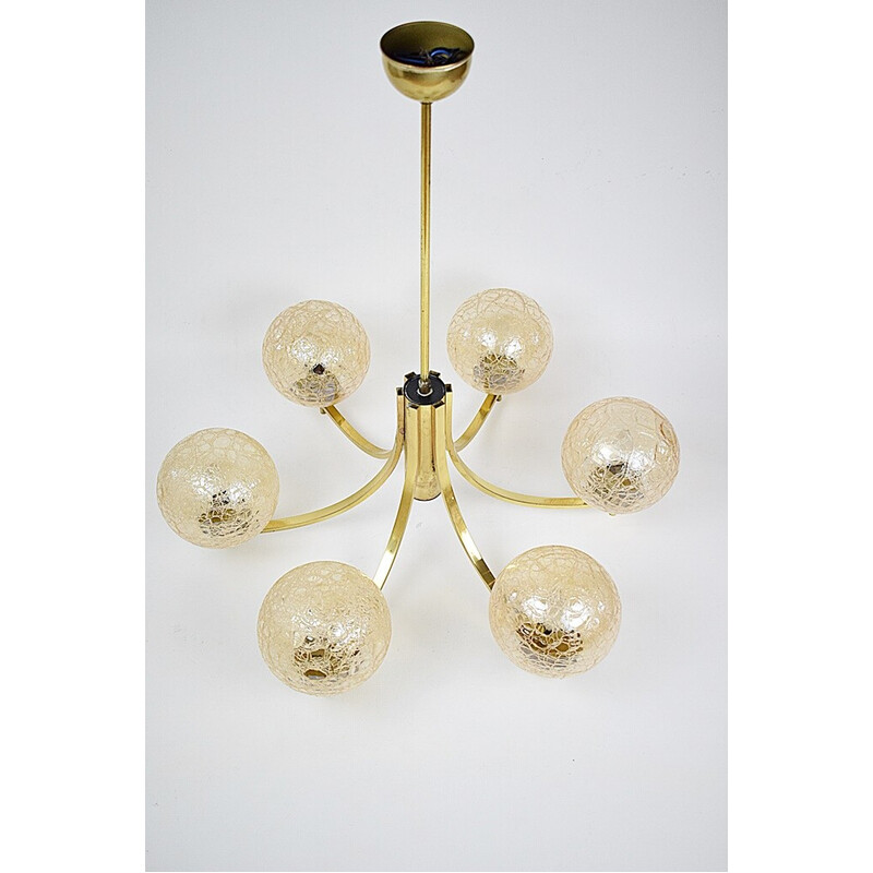 Vintage glass chandelier, 1970s