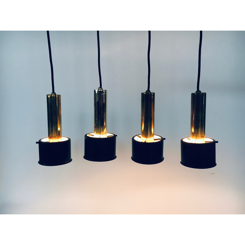 Conjunto de 4 lâmpadas pendentes italianas de meados do século, Itália Anos 60
