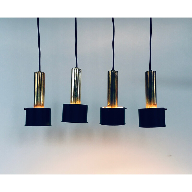 Conjunto de 4 lâmpadas pendentes italianas de meados do século, Itália Anos 60