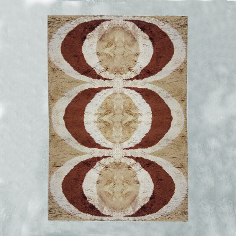 Vintage geometric Space Age rug in wool, Italy 1970s