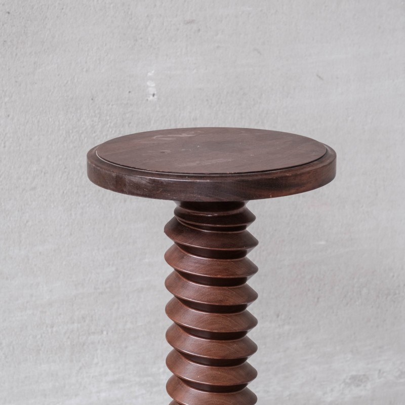 French mid-century turned oakwood pedestal, 1950s