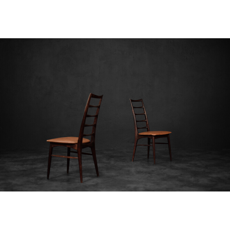 Pair of vintage Danish Lis chairs in rosewood and leather by Niels Koefoed for Koefoed Hornslet, 1961