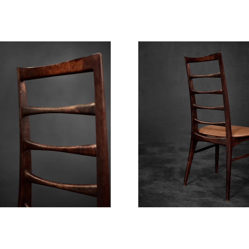 Paar vintage Deense Lis stoelen in rozenhout en leer door Niels Koefoed voor Koefoed Hornslet, 1961