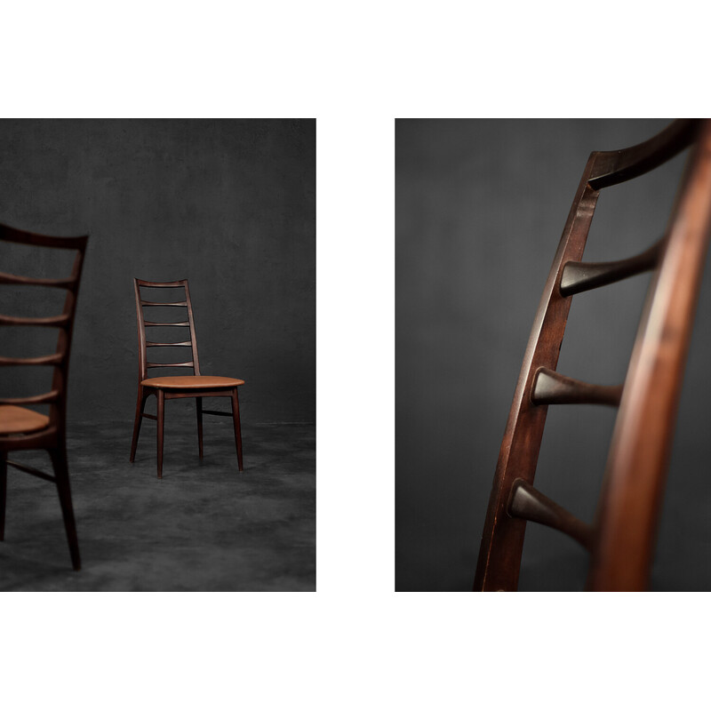 Par de cadeiras de madeira de jacarandá e couro de Niels Koefoed para Koefoed Hornslet, 1961