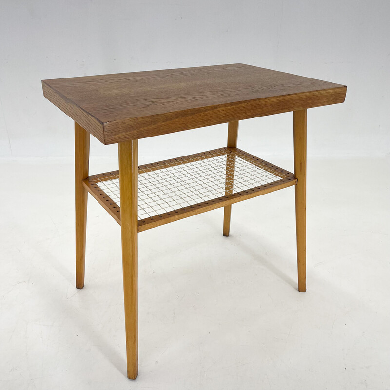 Vintage wooden side table, Czechoslovakia 1960s