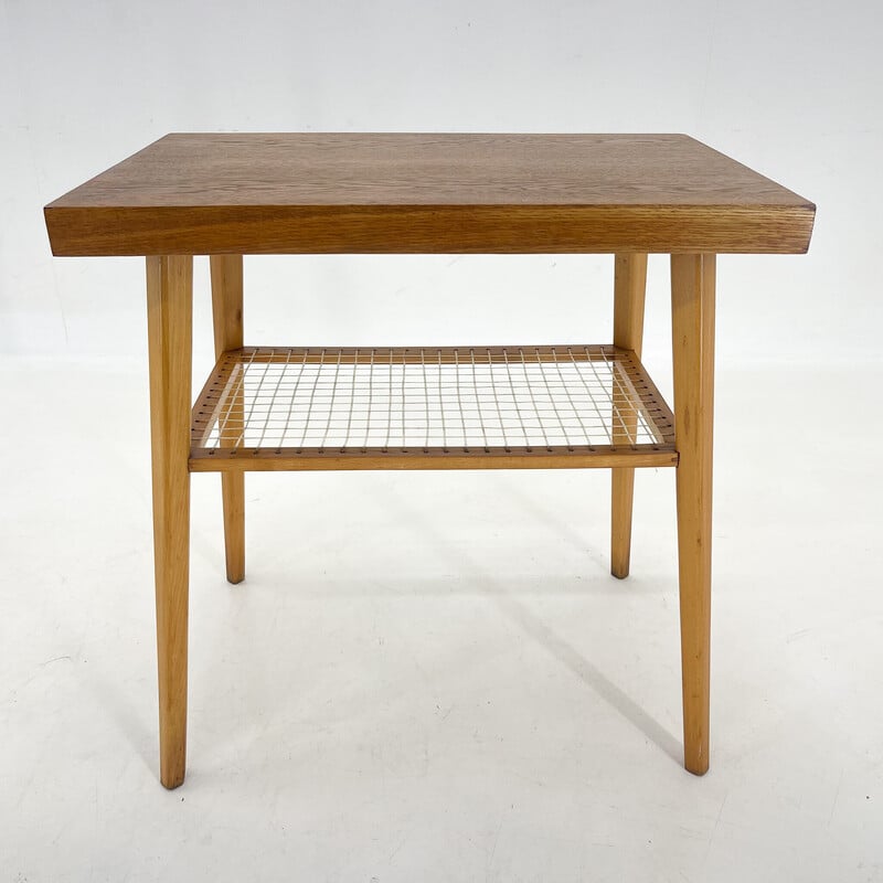 Vintage wooden side table, Czechoslovakia 1960s