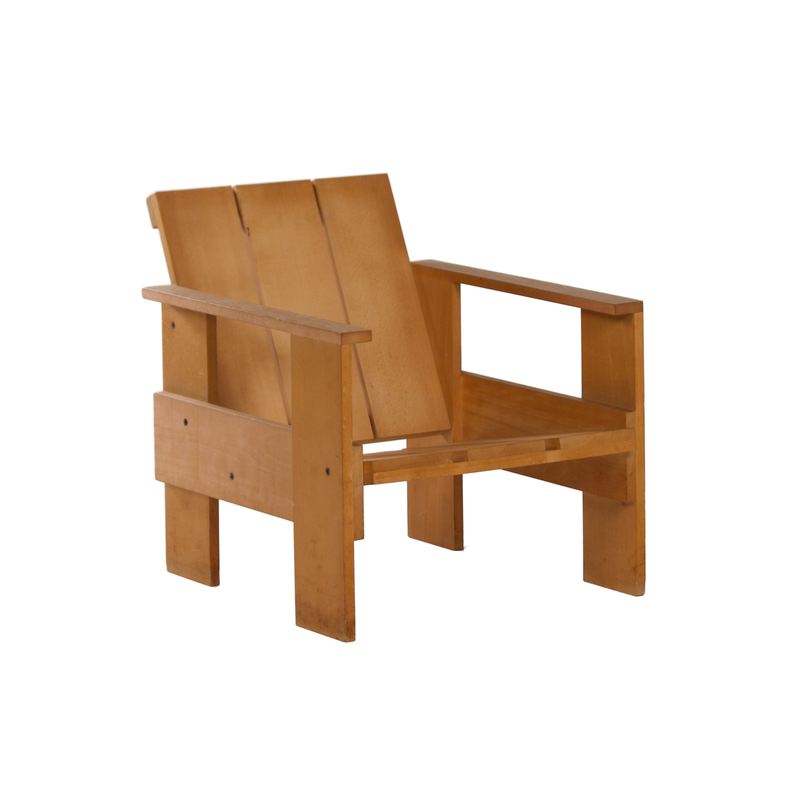 Vintage Crate fauteuil van Gerrit Rietveld voor Cassina, 1980