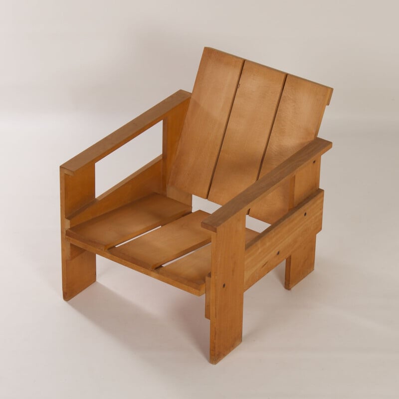 Poltrona vintage Crate di Gerrit Rietveld per Cassina, anni '80