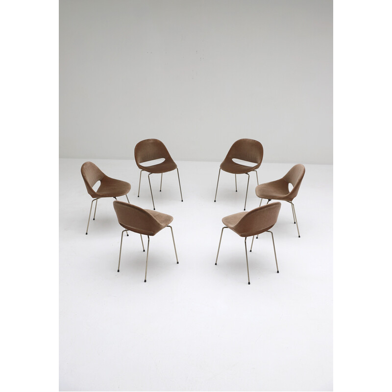 Set of 6 vintage Sl58 dining chairs by Leon Stynen