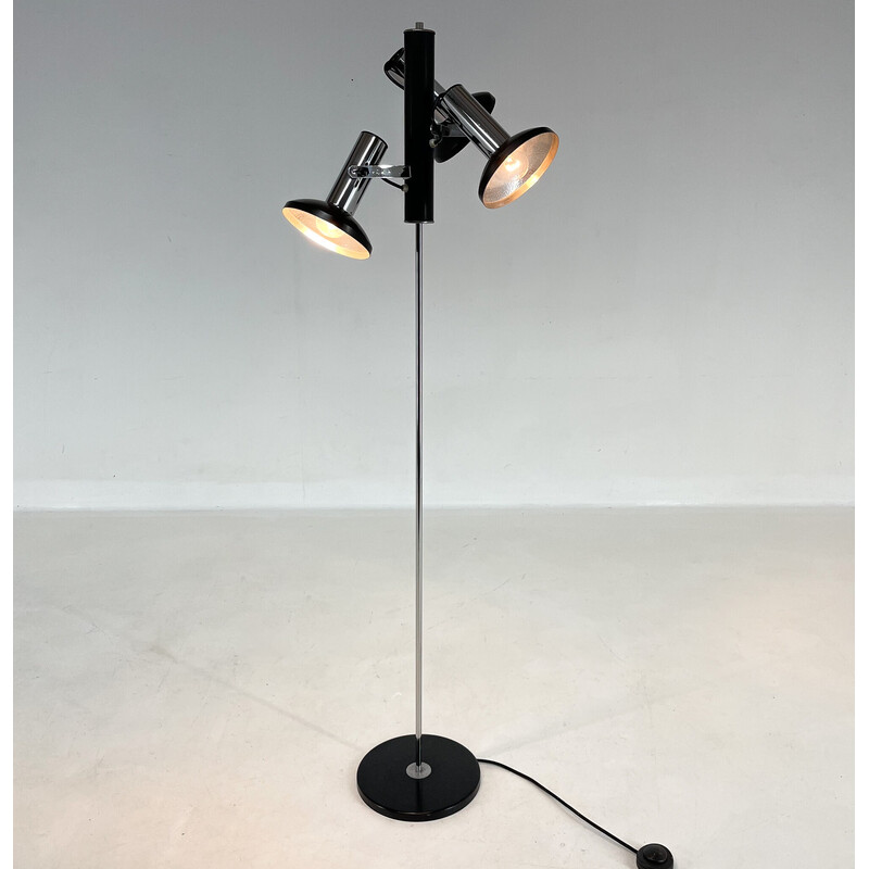 Vintage chromen 3 spot vloerlamp, Italië 1960