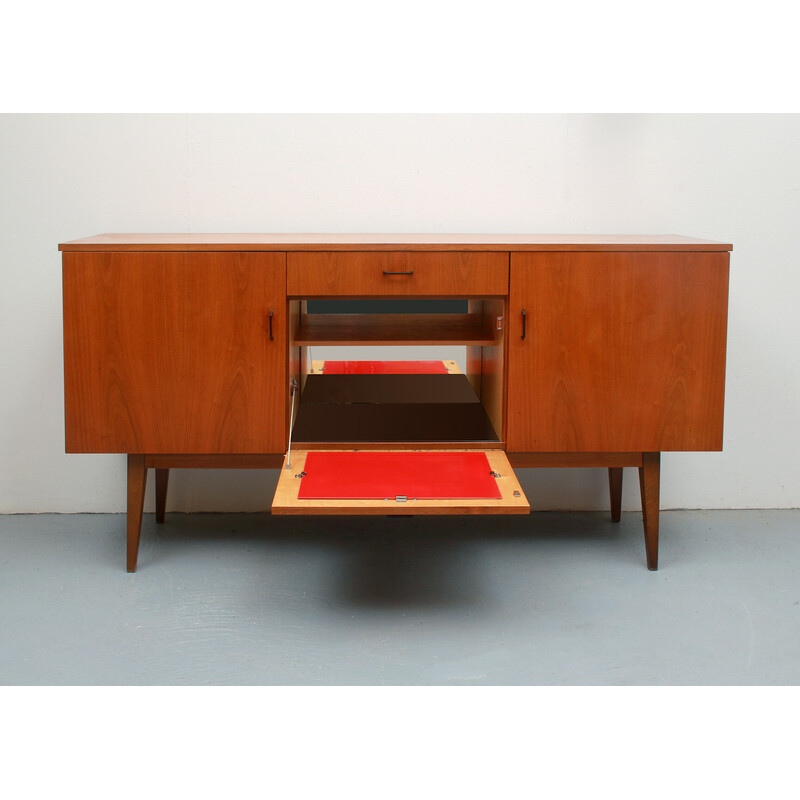 Vintage sideboard in walnut with bar case, 1960s