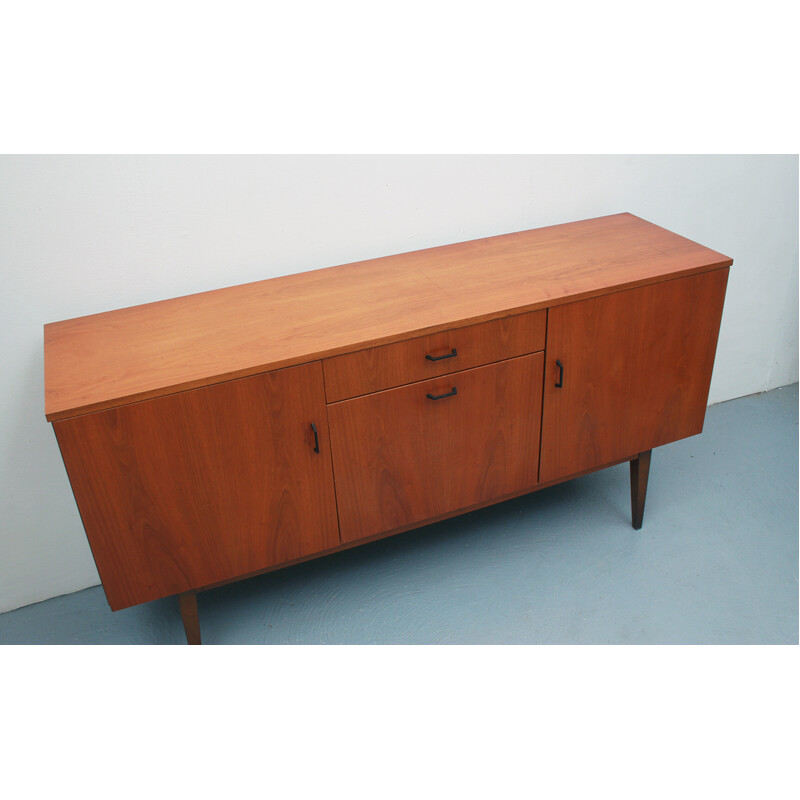 Vintage dressoir in walnoot met barkast, jaren 1960