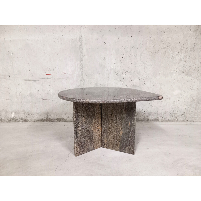 Vintage grey granite coffee table, 1970