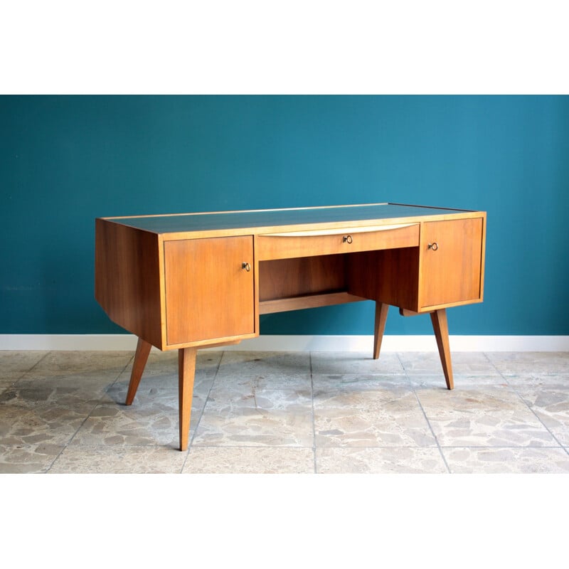 German Wooden and Glass Desk par Franz Ehrlich - 1950s