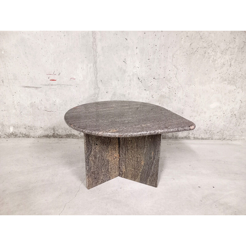 Vintage grey granite coffee table, 1970