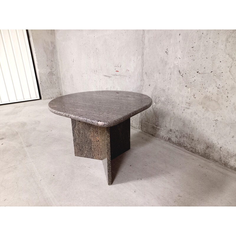 Mesa de centro vintage de granito gris, 1970