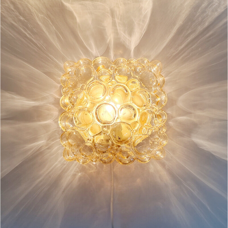 Mid-century amber bubble glass ceiling lamp by Helena Tynell for Limburg, Germany 1970s