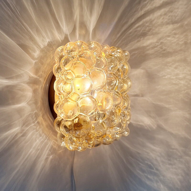 Mid-century amber bubble glass ceiling lamp by Helena Tynell for Limburg, Germany 1970s