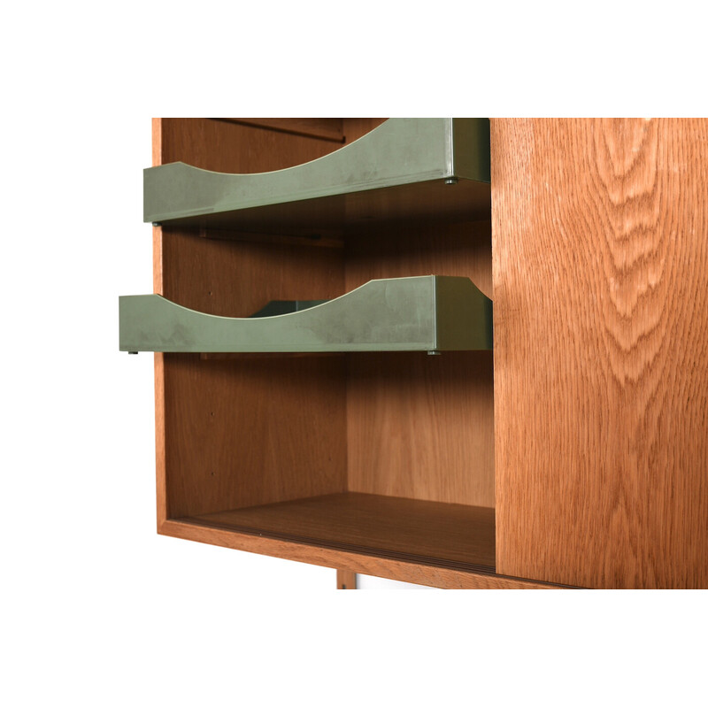 Vintage oakwood wall shelf system by Kai Kristiansen for Fm, Denmark 1960s