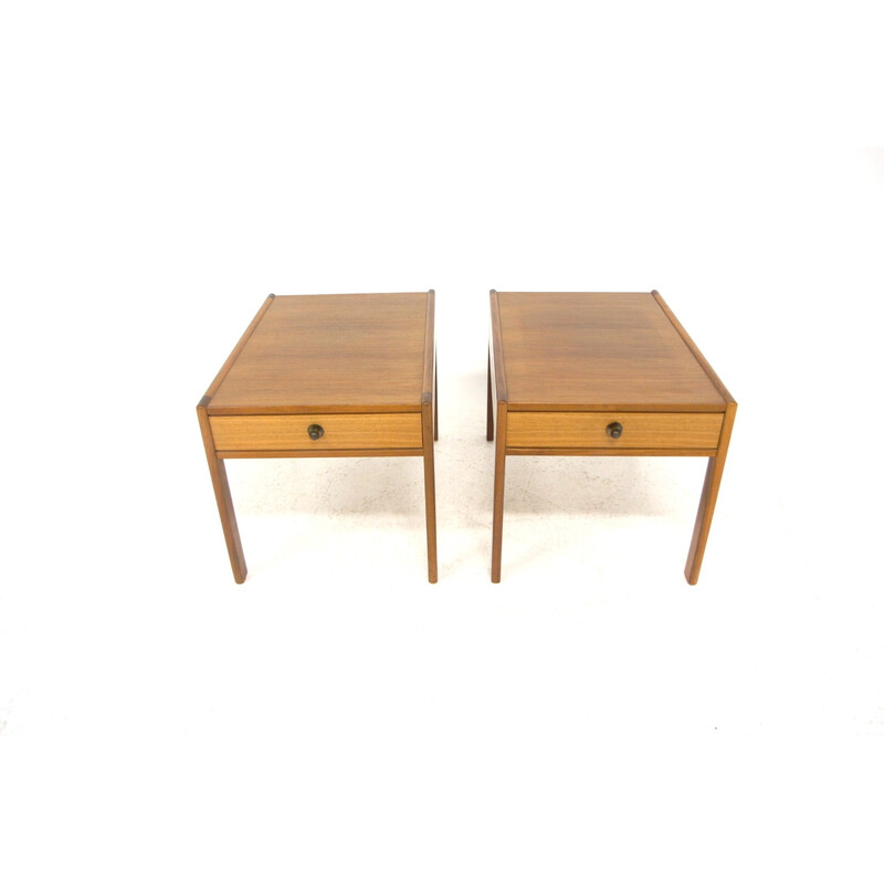 Pair of vintage walnut night stands, Sweden 1960