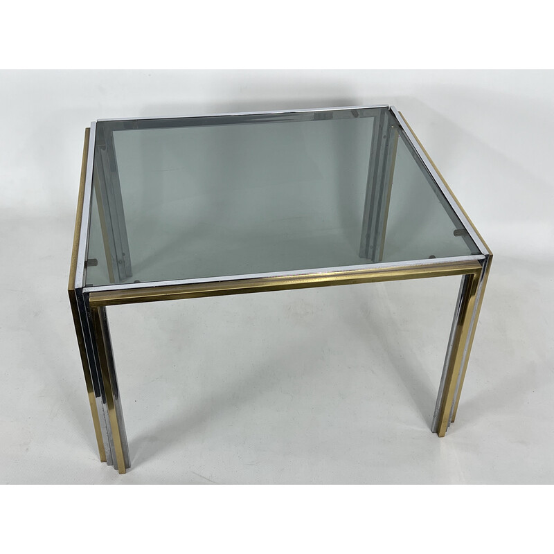 Mid-century chrome and brass side table, 1970s