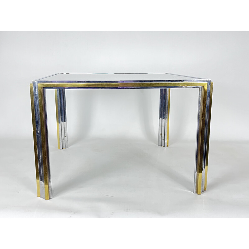 Mid-century chrome and brass side table, 1970s