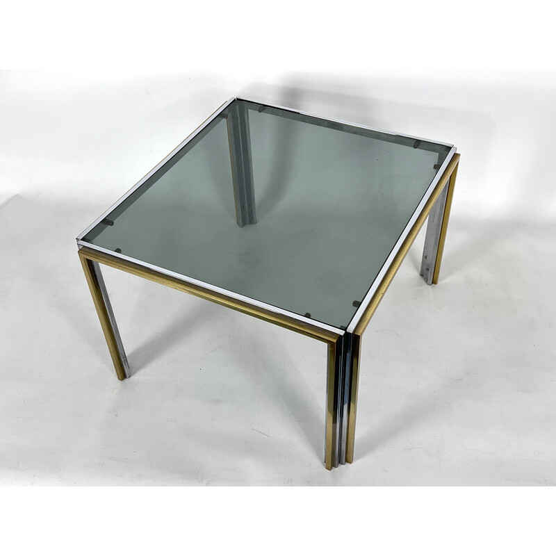 Mid-century chrome and brass side table, 1970s