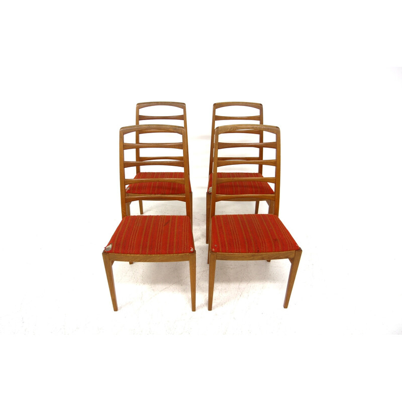 Set of 4 vintage oakwood "Reno" chairs by Bertil Fridhagen for Bodafors, Sweden 1960