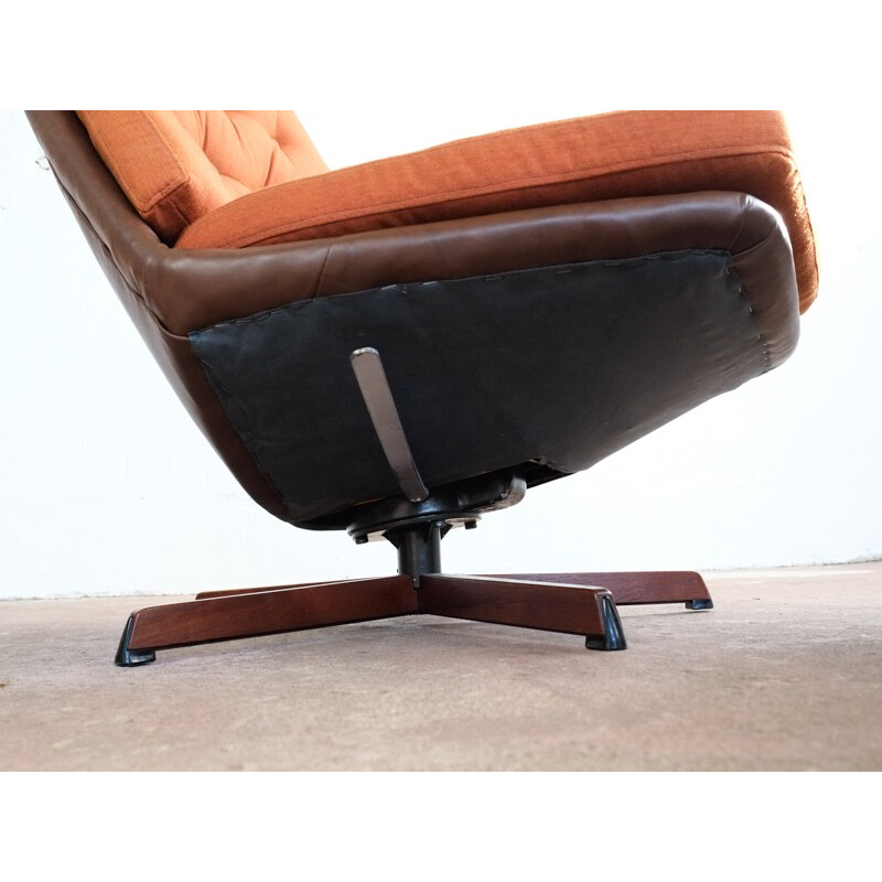 Fauteuil lounge et ottoman par Madsen & Schübell - 1960