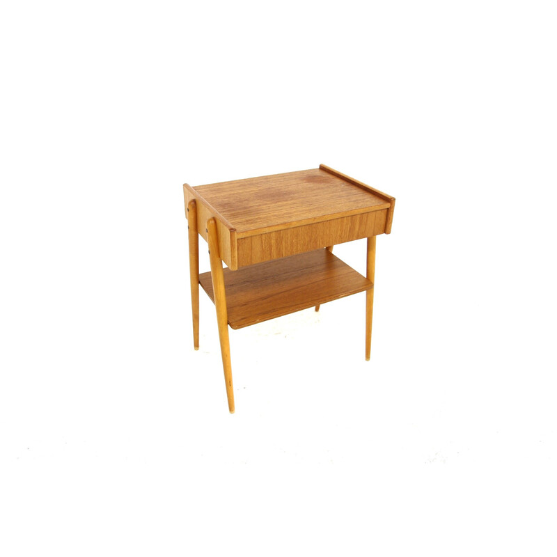 Mesa de cabeceira de teca Vintage por Carlström, Suécia 1960