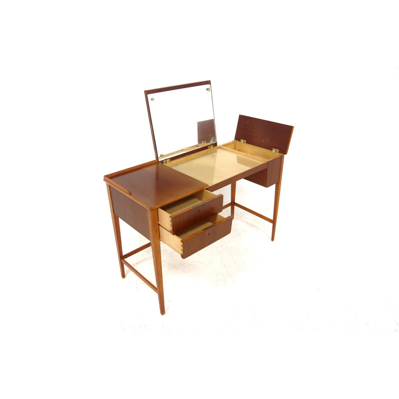 Scandinavian vintage mahogany dressing table, Sweden 1950